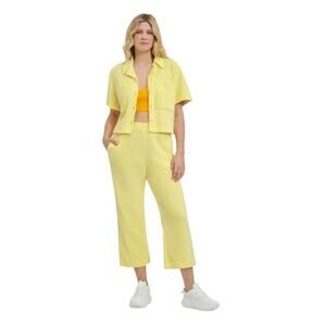 UGG ROSALINDA WIDE LEG Terry Cloth Lounge Pant in Honey Yellow M NWT $98